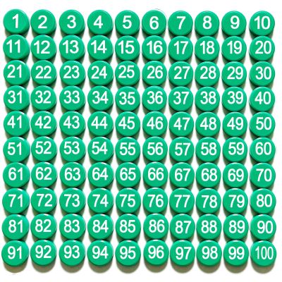 1-100 Magnetic Numbers, Magnets with Number for Dry Erase Boards, Round Number Refrigerator Magnets for Whiteboard in Home and Office (0.8" Diameter, Green)