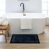 Mohawk Home Corona Casual Geometric Navy Blue 1' 8" X 2' 10" Machine Washable Bath Mat Perfect for Bathroom view 1