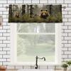 LHROOMJK Brown Bear Decor Kitchen Valance for Window, Rustic Camouflage Hunting Forest Cabin Treatment 1Panel x 54" W x 18" L for Bedroom Living Room,Rod Pocket Short Curtains for Bathroom Cafe view 1