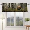 LHROOMJK Brown Bear Decor Kitchen Valance for Window, Rustic Camouflage Hunting Forest Cabin Treatment 1Panel x 54" W x 18" L for Bedroom Living Room,Rod Pocket Short Curtains for Bathroom Cafe view 2