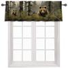 LHROOMJK Brown Bear Decor Kitchen Valance for Window, Rustic Camouflage Hunting Forest Cabin Treatment 1Panel x 54" W x 18" L for Bedroom Living Room,Rod Pocket Short Curtains for Bathroom Cafe view 3