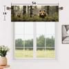 LHROOMJK Brown Bear Decor Kitchen Valance for Window, Rustic Camouflage Hunting Forest Cabin Treatment 1Panel x 54" W x 18" L for Bedroom Living Room,Rod Pocket Short Curtains for Bathroom Cafe view 4