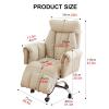 YCKEGEW Soft Desk Chair Computer Swivel Chair with Adjustable Backrest and Armrest,Adjustable Armchair with Ottoman,Upholstered Ergonomics Home Office Chair (Color : Beige, Size : with Footstool) view 2