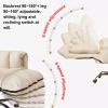 YCKEGEW Soft Desk Chair Computer Swivel Chair with Adjustable Backrest and Armrest,Adjustable Armchair with Ottoman,Upholstered Ergonomics Home Office Chair (Color : Beige, Size : with Footstool) view 4