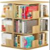 HOBIBA bookcases Rotating Bookshelf 360 Book Storage Rack Picture Book Rack Living Room Multi-Layer Storage Rack Light Walnut Display Corner Standing Bookshelf(Size:3 Layers(40 * 40 * 97cm)) view 1