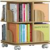 HOBIBA bookcases Rotating Bookshelf Floor-to-Ceiling Movable Bookcase Large- Storage Rack with Wheels 2/3/4 Layers Display Corner Standing Bookshelf(Size:2 Layer(74.5cm)) view 1