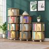 HOBIBA bookcases Rotating Bookshelf Floor-to-Ceiling Movable Bookcase Large- Storage Rack with Wheels 2/3/4 Layers Display Corner Standing Bookshelf(Size:2 Layer(74.5cm)) view 2