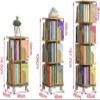HOBIBA bookcases Rotating Bookshelf Floor-to-Ceiling Movable Bookcase Large- Storage Rack with Wheels 2/3/4 Layers Display Corner Standing Bookshelf(Size:2 Layer(74.5cm)) view 3