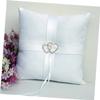 Didiseaon Pcs Xcm Wedding Ring Pillow Double Heart Buckle and Satin Ribbon Ring Bearer Pillow view 2