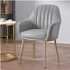 ELODEK Accent Faux Leather Armchairs Upholstered Side Chair with Golden Metal Legs for Living Room,Desk Chair Makeup Chairs (Color:Gray) view 1