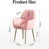 ELODEK Accent Faux Leather Armchairs Upholstered Side Chair with Golden Metal Legs for Living Room,Desk Chair Makeup Chairs (Color:Gray) view 2