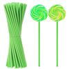 PPhtony 50Pcs Candy Paper Sticks Candy Making Treat Stick for Christmas Birthday Party Cake Pop Cupcake Topper Rainbow Candy Cookie Dessert Chocolate Sucker (Light Green, 3.5x150mm) view 1