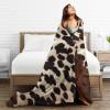KHiry Fuzzy Throw Blanket for Living Room Brown Cowhide Throws Blanket Lightweight Blankets for Couch Micro Ultra-Soft Double Sided Fuzzy Blankets for All Season 40""x30"", Black view 4