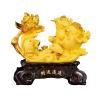 WAOCEO Fengshui Statue Gather Money Three-Legged Toad Ornament Lotus Carp Zen Decoration Golden Frog Feng Shui Statue Home Desktop Decor (Size : L) view 1