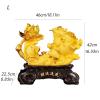 WAOCEO Fengshui Statue Gather Money Three-Legged Toad Ornament Lotus Carp Zen Decoration Golden Frog Feng Shui Statue Home Desktop Decor (Size : L) view 2