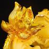 WAOCEO Fengshui Statue Gather Money Three-Legged Toad Ornament Lotus Carp Zen Decoration Golden Frog Feng Shui Statue Home Desktop Decor (Size : L) view 3