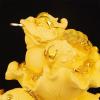 WAOCEO Fengshui Statue Gather Money Three-Legged Toad Ornament Lotus Carp Zen Decoration Golden Frog Feng Shui Statue Home Desktop Decor (Size : L) view 4