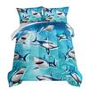 HOSIMA Teens Shark Print Bedding Sets Queen Size,Shark Swimming in The Underwater World Pattern Comforter Sets for Kids Boys Girls,Ocean Animal Theme Comforter Sets with Two Pillowcases. view 1