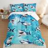 HOSIMA Teens Shark Print Bedding Sets Queen Size,Shark Swimming in The Underwater World Pattern Comforter Sets for Kids Boys Girls,Ocean Animal Theme Comforter Sets with Two Pillowcases. view 2