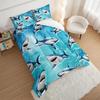 HOSIMA Teens Shark Print Bedding Sets Queen Size,Shark Swimming in The Underwater World Pattern Comforter Sets for Kids Boys Girls,Ocean Animal Theme Comforter Sets with Two Pillowcases. view 3