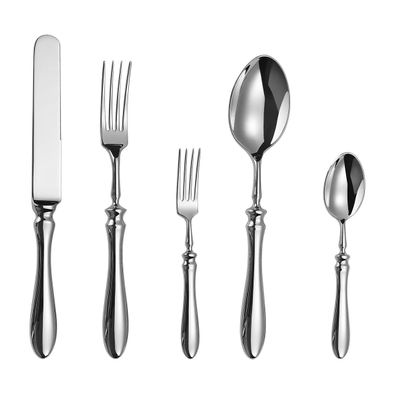 WHIERGGIN Silverware Set, 5/20/30/40 Pieces 304 Stainless Steel Knives And Forks, High-end Steakhouse Dining Knives, Forks And Spoons, Restaurant Home Hotel Tableware (Color : Silver, Size : 4Set-20