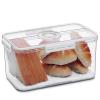 Gifhomfix Bread Box Bread Boxes for Kitchen Counter Airtight, Time Recording Bread Storage Container with Lid, Bread Keeper for Homemade Bread, Toast, Bagel, Donut and Cookies, White view 1