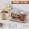 Gifhomfix Bread Box Bread Boxes for Kitchen Counter Airtight, Time Recording Bread Storage Container with Lid, Bread Keeper for Homemade Bread, Toast, Bagel, Donut and Cookies, White view 3