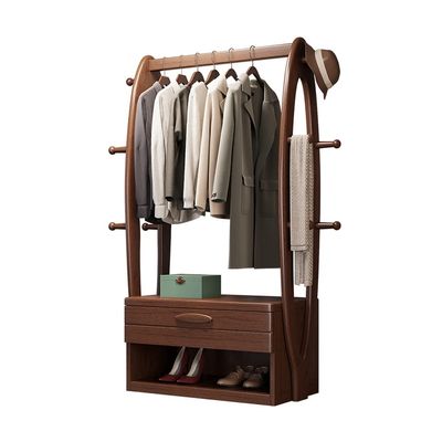 BABETT Coat Rack Freestanding Hall Tree Stand Creative Coat Rack Floor Bedroom with Drawers Living Room Hanging Clothes Multifunctional Storage Shoe Rack Coat Tree Standing Coat Rack