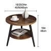 2 Tier End Table, Boho Side Table, Telephone Table, Nightstand, Bedside Table for Small Spaces, Bedroom, Living Room, Entryway, Farmhouse, Easy Assembly ( Color : Walnut , Size : 40x40x48cm(16x16x19in view 2