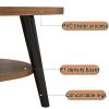 2 Tier End Table, Boho Side Table, Telephone Table, Nightstand, Bedside Table for Small Spaces, Bedroom, Living Room, Entryway, Farmhouse, Easy Assembly ( Color : Walnut , Size : 40x40x48cm(16x16x19in view 4