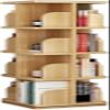 HOBIBA bookcases Rotating Bookshelf 360 Book Storage Rack Picture Book Rack Living Room Multi-Layer Shelf Black Walnut Display Corner Standing Bookshelf(Size:4 Layers (39 * 131cm)) view 1