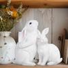 Hodao Happy Resin Bunny Decorations - Cute Rabbit Indoor Home Decor & Gifts (White Rabbit) view 2