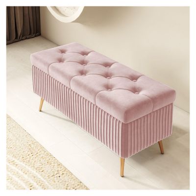 Entrance Bench Storage Benches with Bedroom Storage Benches End of Bed Benches Foot of Bed Benches Entrance Benches Storage Footstool Benches Suitable for Living Room, Bedroom (Color : Pink, Size :