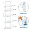Purdaz Adjustable 5-Tier Over the Door Pantry Organizer, Spice Rack, Narrow Hanging Shelf for Kitchen Storage and Organization (White) view 2