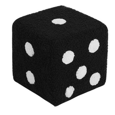 Comfortable Cubes Foot Stool, Simple Soft Warm Dice Design Stool Shoe Changing Foot Stools for Home Living Room Office Doorway Apartment(Black,L)