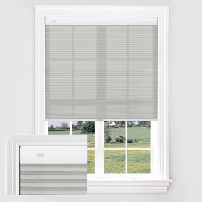 UrMoon No Tools No Drill Cordless Cellular Shades for Windows Tension Honeycomb Window Shades Blinds for Indoor Windows, Easy to Install, Light Filtering Silver, 48 1/2" W x 36" H