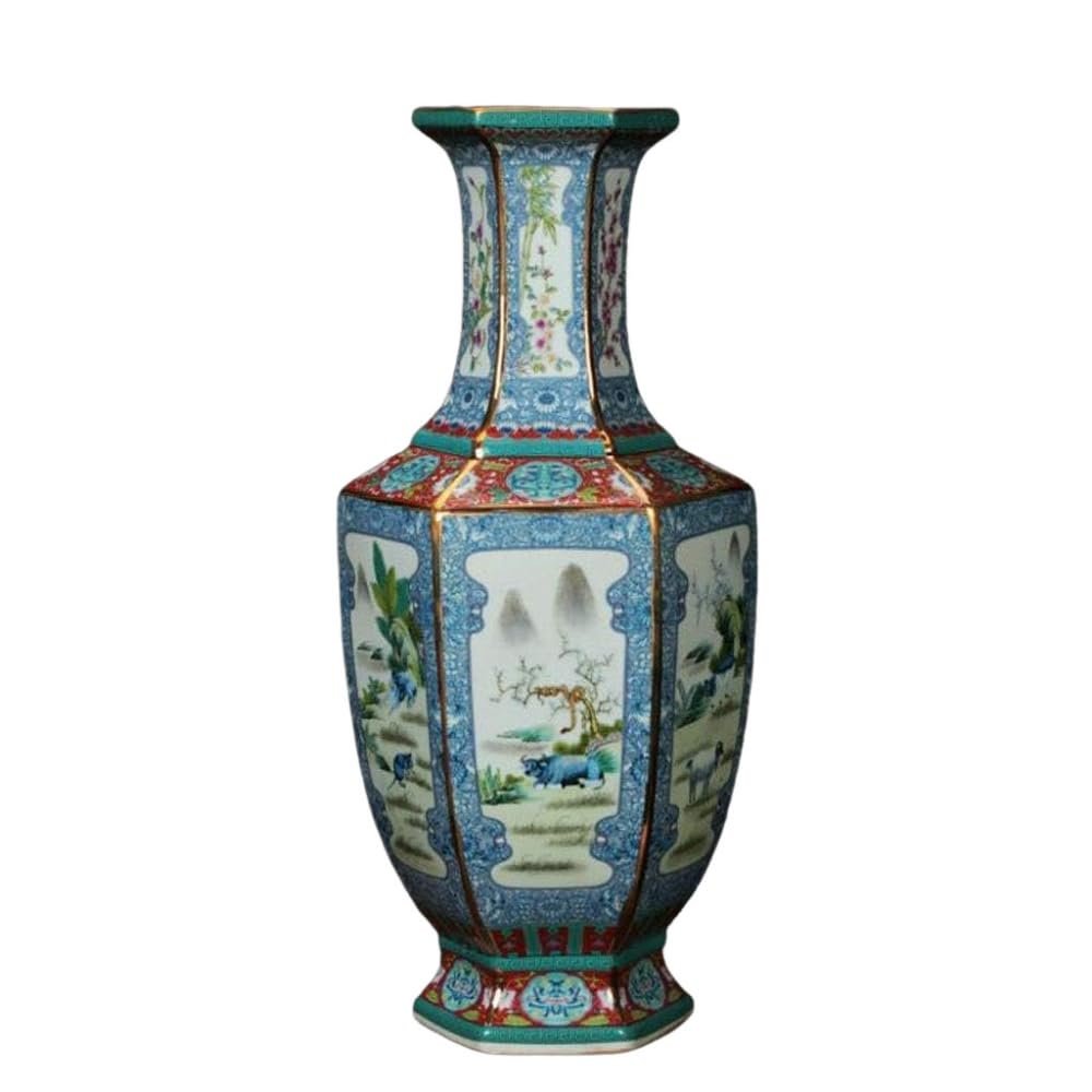 Blue Porcelain Large Flower Vase, China Ceramic Vases for Flowers,Home Decorations for Living Room China vases Animal Ceramic vase China Ceramic Decor Chinese Ceramic vase Blue and White vase Blue an