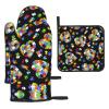 Autism Awareness Puzzle Pieces Heart Print Set of 3 Oven Mitts and Pot Holders,Heat Resistant Non-Slip Gloves for BBQ,Baking,Cooking,Oven view 1