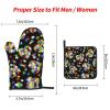 Autism Awareness Puzzle Pieces Heart Print Set of 3 Oven Mitts and Pot Holders,Heat Resistant Non-Slip Gloves for BBQ,Baking,Cooking,Oven view 4
