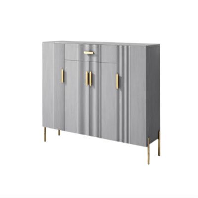Italian Luxury Rock Panel Shoe Storage Cabinet, Modern Entryway Cabinet with High Capacity MINGPING (Color : 160x35.5x100cm Gray)