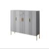 Italian Luxury Rock Panel Shoe Storage Cabinet, Modern Entryway Cabinet with High Capacity MINGPING (Color : 160x35.5x100cm Gray) view 1