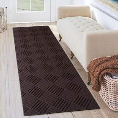 Petgrow Hallway Runner Rug 5FTX65FT,Super Skid Resistant TPR Backing Area Rug Runner, Indoor Outdoor Carpet Door Mat for Floor Entryway Kitchen Laundry Balcony Garage Corridor Stair,Brown