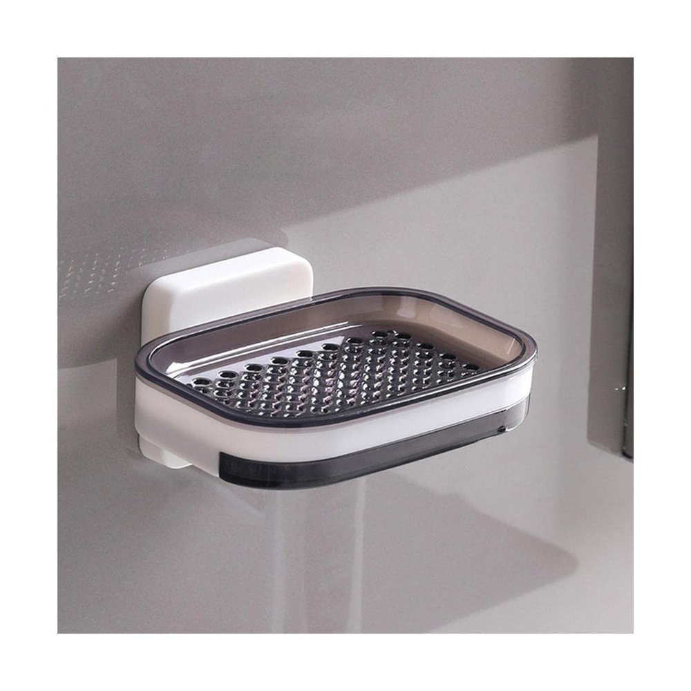 FLaig Soap Dish Self Adhesive Bar Soap Dish Wall Mounted Double Layer Soap Dish Draining Holder Sponge Holder Kitchen Bathroom Organizer Bathroom Soap Dish Soap
