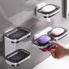 FLaig Soap Dish Self Adhesive Bar Soap Dish Wall Mounted Double Layer Soap Dish Draining Holder Sponge Holder Kitchen Bathroom Organizer Bathroom Soap Dish Soap view 2