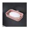 FLaig Soap Dish Soap Holder Double No Punching Soap Box Sponge Storage Rack Shampoo Bar Holder Self Draining for Bathroom Kitchen Accessories Bathroom Soap Dish Soap (Color : D) view 1
