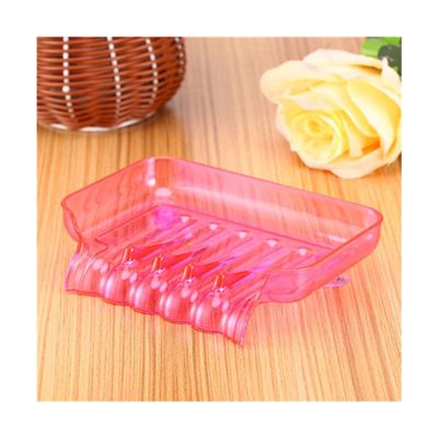 FLaig Soap Dish Bar Soap Holder for Shower with Draining Tray Waterfall Soap Tray for Kitchen Sink Sponge Holder Drain Soap Box Soap (Color : Red)