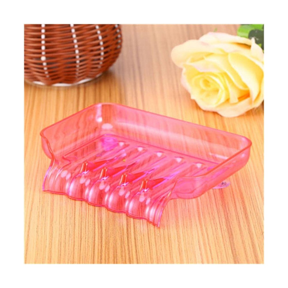 FLaig Soap Dish Bar Soap Holder for Shower with Draining Tray Waterfall Soap Tray for Kitchen Sink Sponge Holder Drain Soap Box Soap (Color : Red)