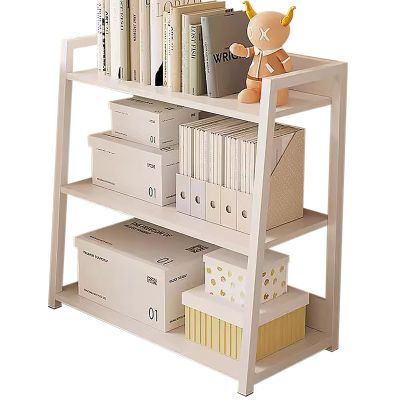 WHYATT Storage Shelves, Bookshelf, 3-Tier Ladder Book Shelf, with Metal Frame, Display Rack, for Living Room, Bedroom, Kitchen (Size : A)