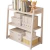 WHYATT Storage Shelves, Bookshelf, 3-Tier Ladder Book Shelf, with Metal Frame, Display Rack, for Living Room, Bedroom, Kitchen (Size : A) view 1