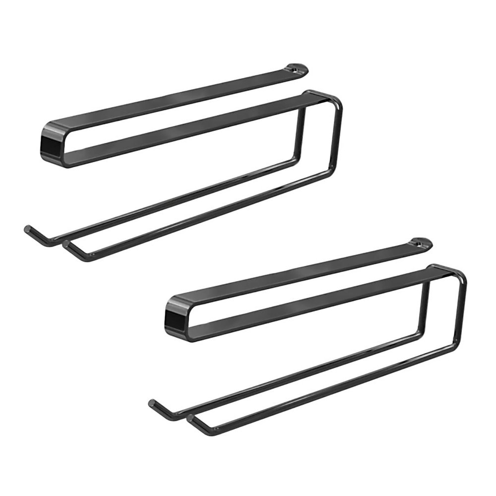 2 Pack Metal Wine Glass Holders, Hanging Wine Glass Rack, Stemware Rack Under Shelf No Drilling for Cabinet and Bar(Black)